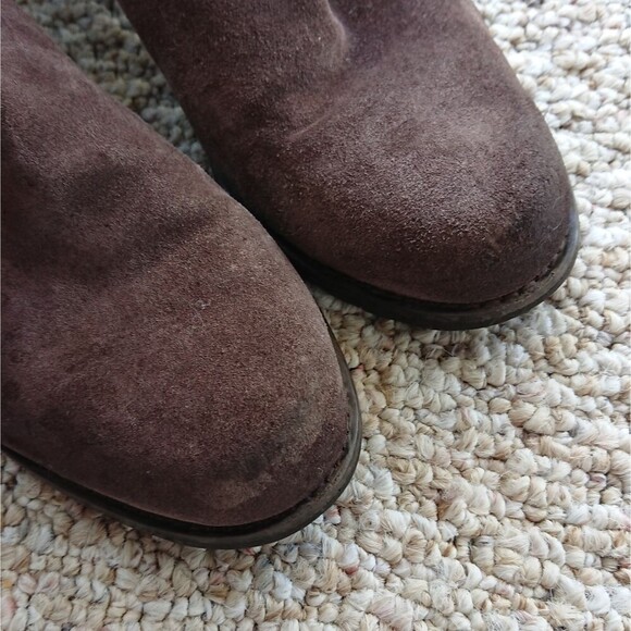 Stuart Weizman leather Eastside double strap moto suede Brown boots size 8.5 - Picture 6 of 10